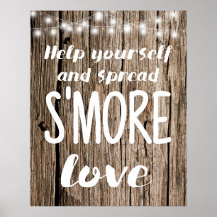Affiche Étaler S'mores Love Mariage Signet Signal Clé
