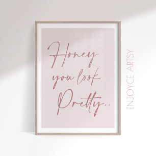 Affiche Étalon rose féminin, cote positive imprimé mur