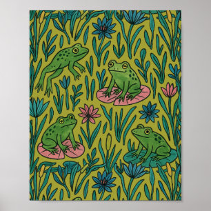 Affiche Étang de grenouilles                              