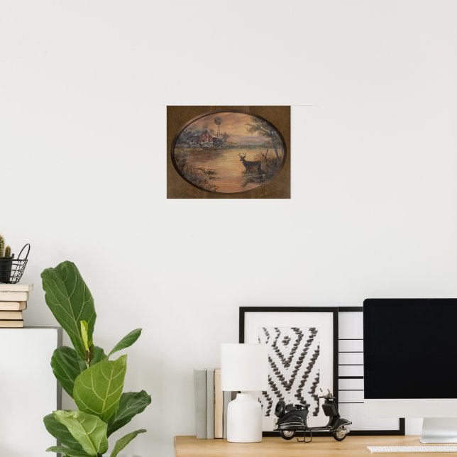 Affiche étang ovale de l'autoroute (Bureau à domicile)