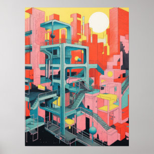 Affiche Etapes : Un Voyage Kaleidoscopique À Travers Urbai