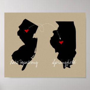 Affiche État à État Déplacement ou longue distance