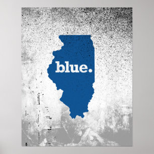 AFFICHE ÉTAT DE BLEU DE L'ILLINOIS