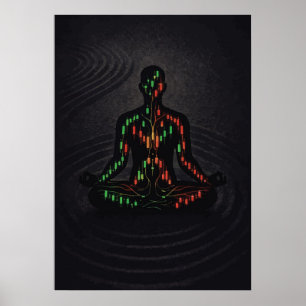 Affiche État de Flux Trading Zen Méditation, Forex Crypto