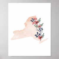 État de l'aquarelle florale de New York