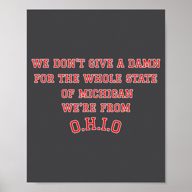 Affiche État de l'Ohio, on se fiche du Michigan  (Devant)