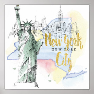 Affiche État de New York   Statue de la Liberté