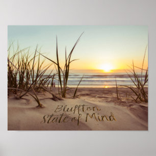 Affiche État d'esprit de Bluffton Écrit dans le sable Plag