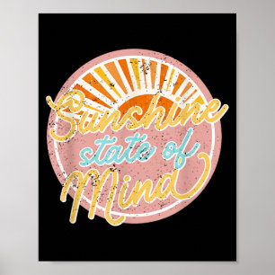 Affiche État d'esprit Sunshine Rétro Été Été Délavé 60s Ho