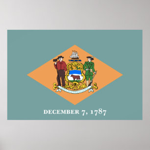 Affiche État du drapeau du Delaware