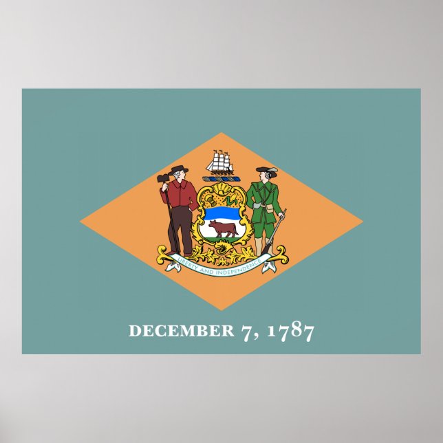 Affiche État du drapeau du Delaware (Devant)