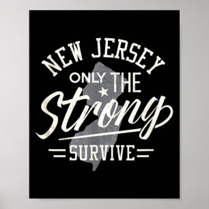 Affiche État du New Jersey Drôle Seuls les plus forts surv