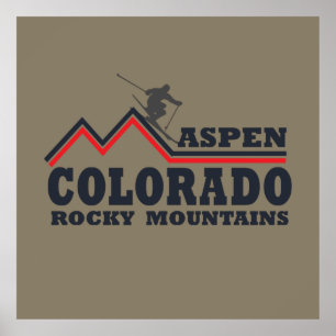 Affiche état montagneux rocheux du colorado