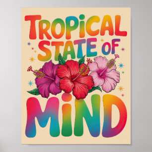 Affiche État tropical de l'esprit Plage d'été Graphique