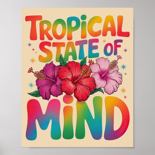 Affiche État tropical de l'esprit Plage d'été Graphique (Devant)