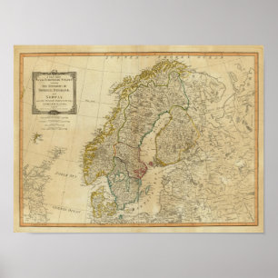 Affiche États du nord Scandinavie