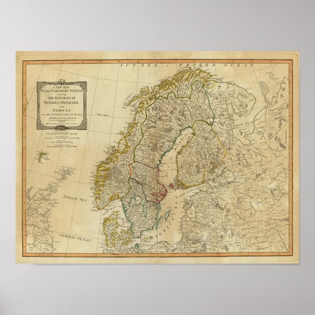 Affiche États du Nord Scandinavie (Devant)