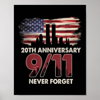 Affiche États-Unis 21e anniversaire patriot jour beautif