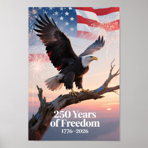 Affiche États-Unis 250 Aigle royal Patriotique 1776–2026