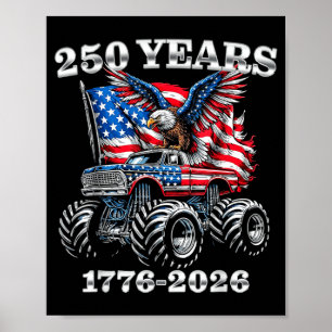 Affiche États-Unis 250 Ans 1776-2026 Eagle Monster Truck G