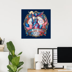 Affiche États-Unis 250 ans 4 juillet 1776-2026