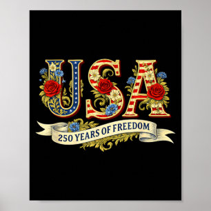 Affiche États-Unis 250 ans de liberté 1776 2026 amérique 2