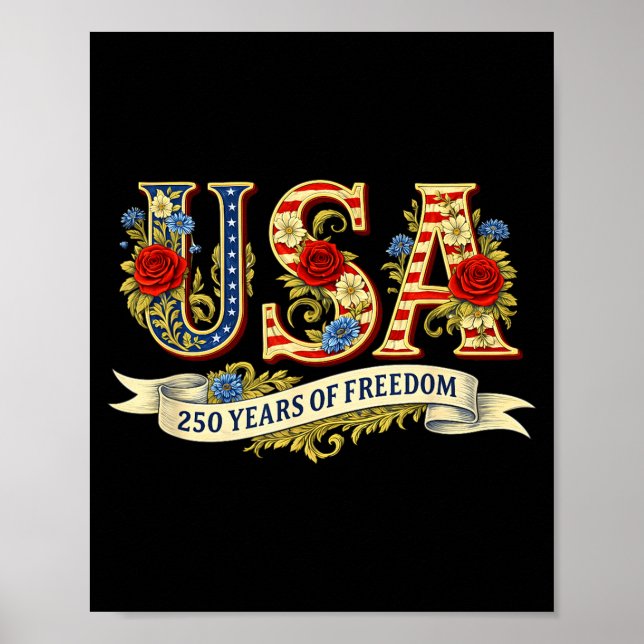 Affiche États-Unis 250 ans de liberté 1776 2026 amérique 2 (Devant)