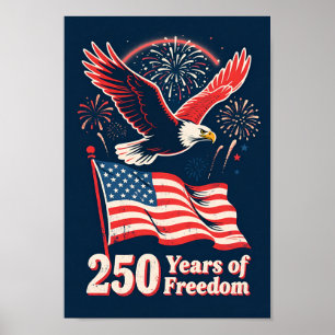 Affiche États-Unis 250 Ans de Liberté Aigle Patriotique