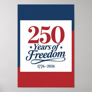 Affiche États-Unis 250 ans de liberté Minimaliste Patrioti