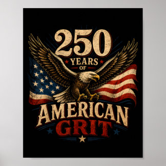 Affiche États-Unis 250 ans quatrième juillet patriotique 1