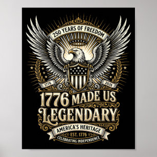 Affiche États-Unis 250 ans quatrième juillet patriotique 1