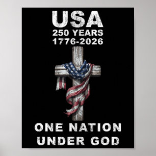 Affiche États-Unis 250 Ans Une Nation Sous Dieu 1776 2026