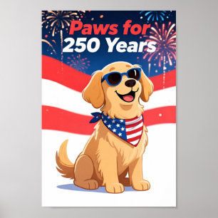 Affiche États-Unis 250 Pattes pour 250 Ans Drôle de Chien 