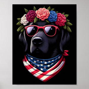 Affiche États-Unis 4 juillet Noir Patriotique Américain La