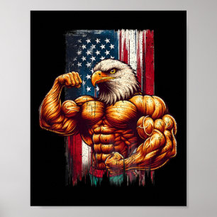 Affiche États-Unis Amérique Drapeau Bodybuilding Bodybuild