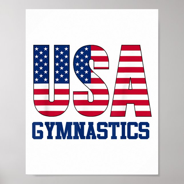 Affiche Etats-Unis avec drapeau américain Gymnastique Spor (Devant)