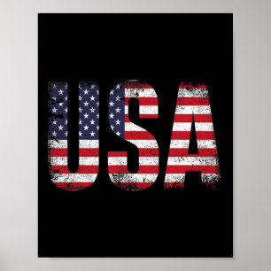 Affiche États-Unis avec le drapeau américain pour l'indépe