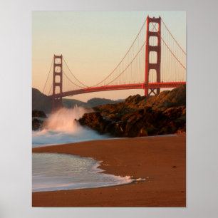 Affiche États-Unis, Californie. Vue du pont Golden Gate