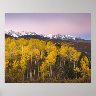 Affiche États-Unis, Colorado, montagnes Rocheuses. L'aub