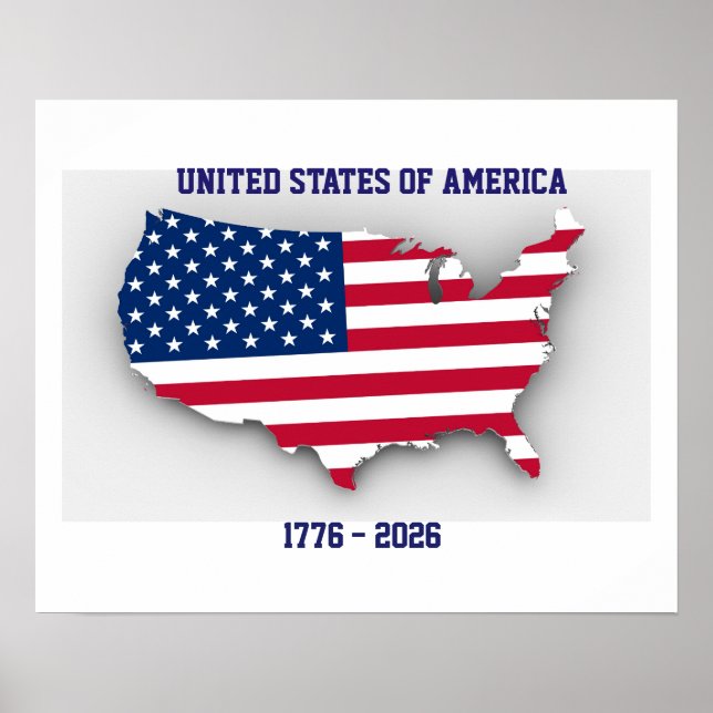 Affiche États-Unis d'Amérique 1776-2026 Anniversaire (Devant)