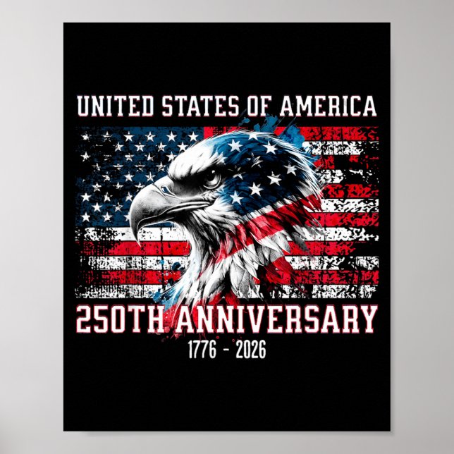 Affiche États-Unis d'Amérique 1776 250e anniversaire (Devant)