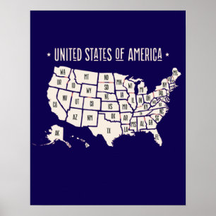 Affiche États-Unis d'Amérique Art Wall