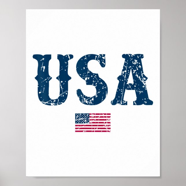Affiche États-Unis d'Amérique Drapeau américain 4 juillet (Devant)