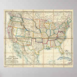 Affiche États-Unis D'Amérique Du Nord