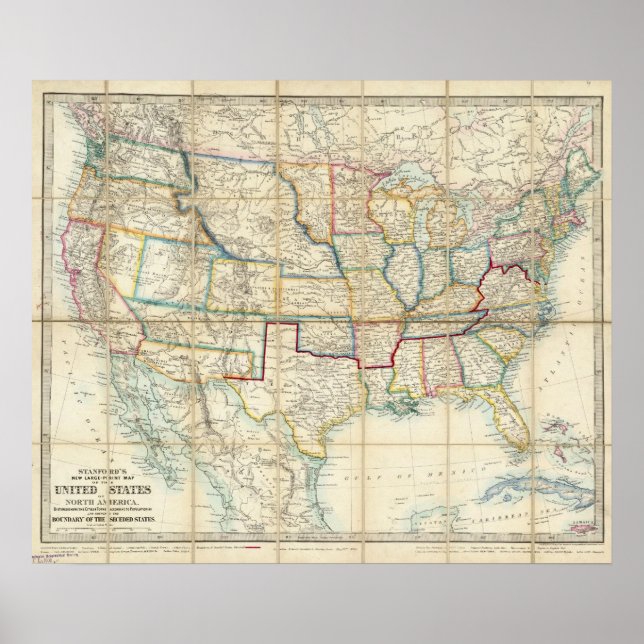 Affiche États-Unis D'Amérique Du Nord (Devant)