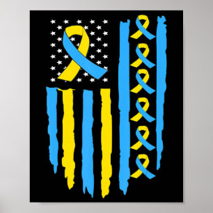 Affiche Etats-Unis Drapeau du syndrome Sensibilisation des