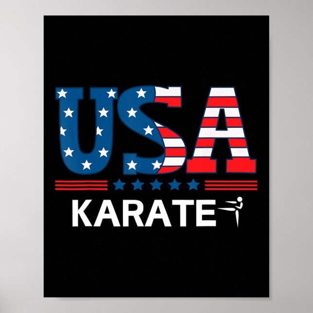 Affiche États-Unis Drapeau Karate Usa Team Sport Karaté (Devant)