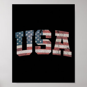 Affiche États-Unis Drapeau Patriotique 4 juillet Amérique