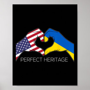 Affiche États-Unis et Ukraine Ukrainien Américain Parfait