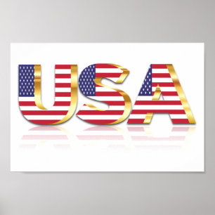 Affiche États-Unis - États-Unis d'Amérique - Drapeau - Pat
